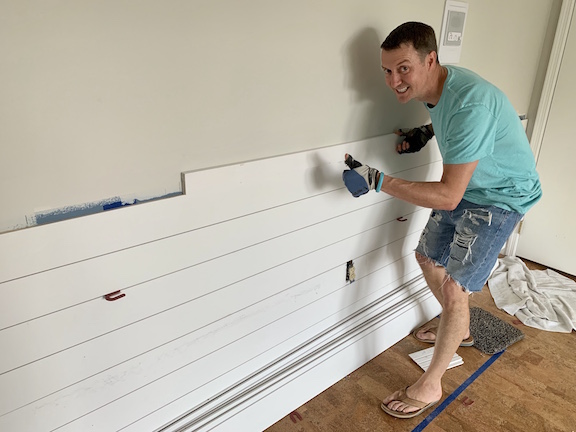 Shiplap to Nursery Walls | Pepper's Birth Story via ThinkingCloset.com