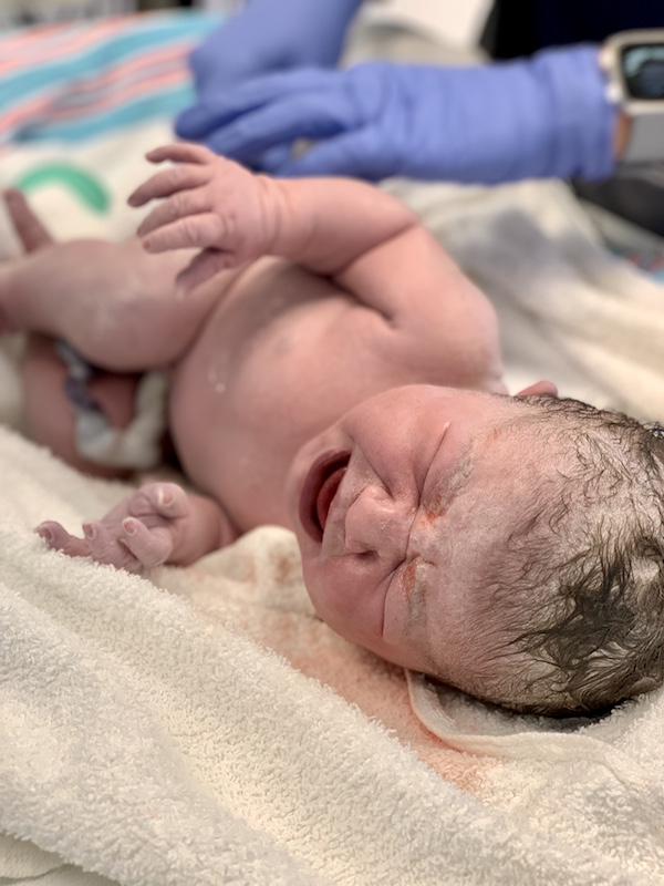 You're finally here! | Pepper's Birth Story via ThinkingCloset.com