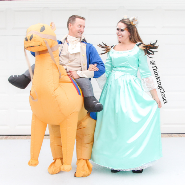Alexander Camelton & his Owliza Schuyler... not to be confused with Alexander Hamilton & Eliza Schuyler! Tee hee. | "HamilPUNS" Family Punny Halloween Costumes & Hamilton Musical Parody Videos! We were "not throwing away our shot" at Hamilton Musical inspired costumes for our 9th Annual Lanker Family Punny Halloween. Get ready to meet Alexander Camelton, Aaron Purr (sir), Angelicat, Owliza, and Piggy, too... The Schuyler Sisters! A HamilTON of fun for the whole pun-loving, musical-theatre-obsessed family! via thinkingcloset.com