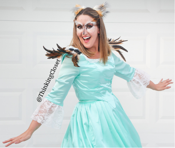 Owliza Schuyler A.K.A. Eliza Schuyler Hamilton with a punny owl twist! Isn't it OWL-some? | "HamilPUNS" Family Punny Halloween Costumes & Hamilton Musical Parody Videos! We were "not throwing away our shot" at Hamilton Musical inspired costumes for our 9th Annual Lanker Family Punny Halloween. Get ready to meet Alexander Camelton, Aaron Purr (sir), Angelicat, Owliza, and Piggy, too... The Schuyler Sisters! A HamilTON of fun for the whole pun-loving, musical-theatre-obsessed family! via thinkingcloset.com