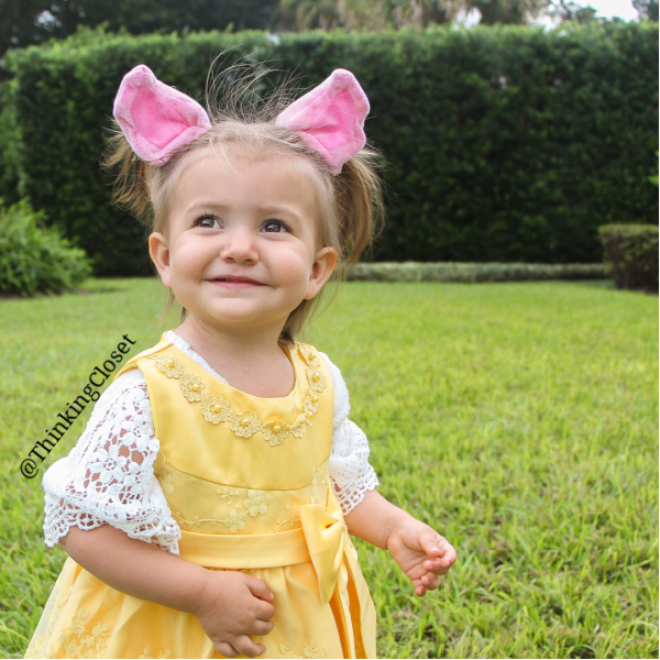 "...and Piggy! The Schuyler Sisters" - Peggy Schuyler with a piglet twist! Such a sweet, hilarious, punny costume for a baby or toddler! | "HamilPUNS" Family Punny Halloween Costumes & Hamilton Musical Parody Videos! We were "not throwing away our shot" at Hamilton Musical inspired costumes for our 9th Annual Lanker Family Punny Halloween. Get ready to meet Alexander Camelton, Aaron Purr (sir), Angelicat, Owliza, and Piggy, too... The Schuyler Sisters! A HamilTON of fun for the whole pun-loving, musical-theatre-obsessed family! via thinkingcloset.com