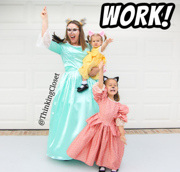 Angelicat, Owliza, and Piggy! The Schuyler Sisters...work! | "HamilPUNS" Family Punny Halloween Costumes & Hamilton Musical Parody Videos! We were "not throwing away our shot" at Hamilton Musical inspired costumes for our 9th Annual Lanker Family Punny Halloween. Get ready to meet Alexander Camelton, Aaron Purr (sir), Angelicat, Owliza, and Piggy, too... The Schuyler Sisters! A HamilTON of fun for the whole pun-loving, musical-theatre-obsessed family! via thinkingcloset.com 
