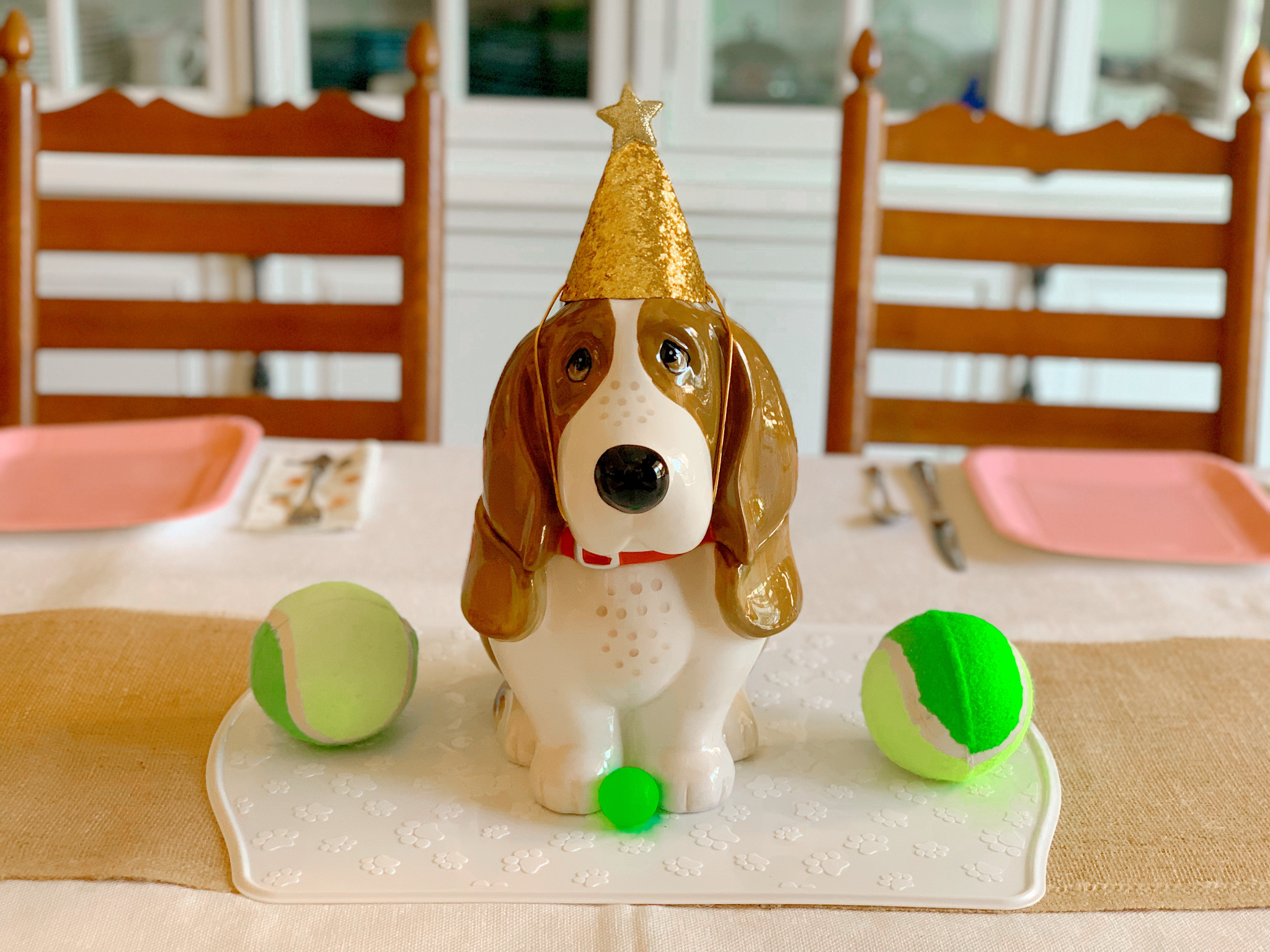 Pepper's 2nd Birthday "Puppy Paw-ty!" Creative party ideas via thinkingcloset.com - How to host a puppy-themed pawty with an adopt a puppy activity fun for all ages and chow time table decor that's on theme!