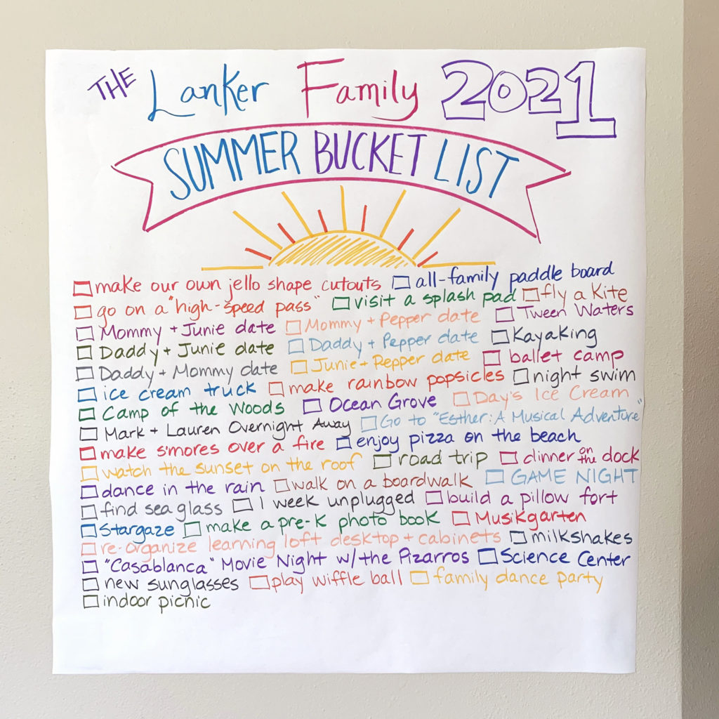 The Lanker Family 2021 Summer Bucket List