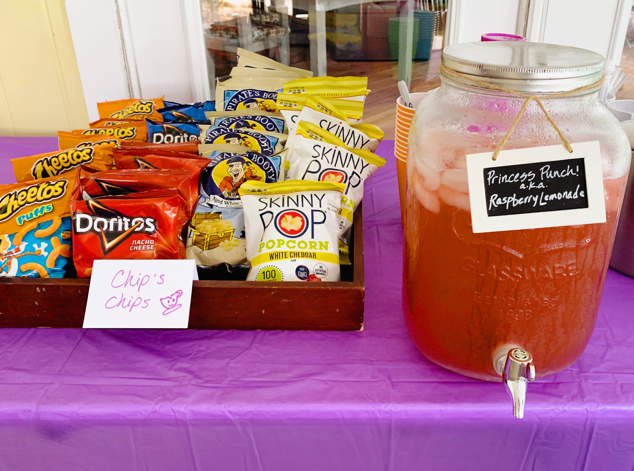 Juniper's "Princesses & Knights" 5th Birthday Pool Party & Royal Golden Birthday Celebration | Creative ideas including a punny invitation, DIY castle backdrop, a golden birthday banner, creative activities for kids of all ages & party favors galore! via thinkingcloset.com