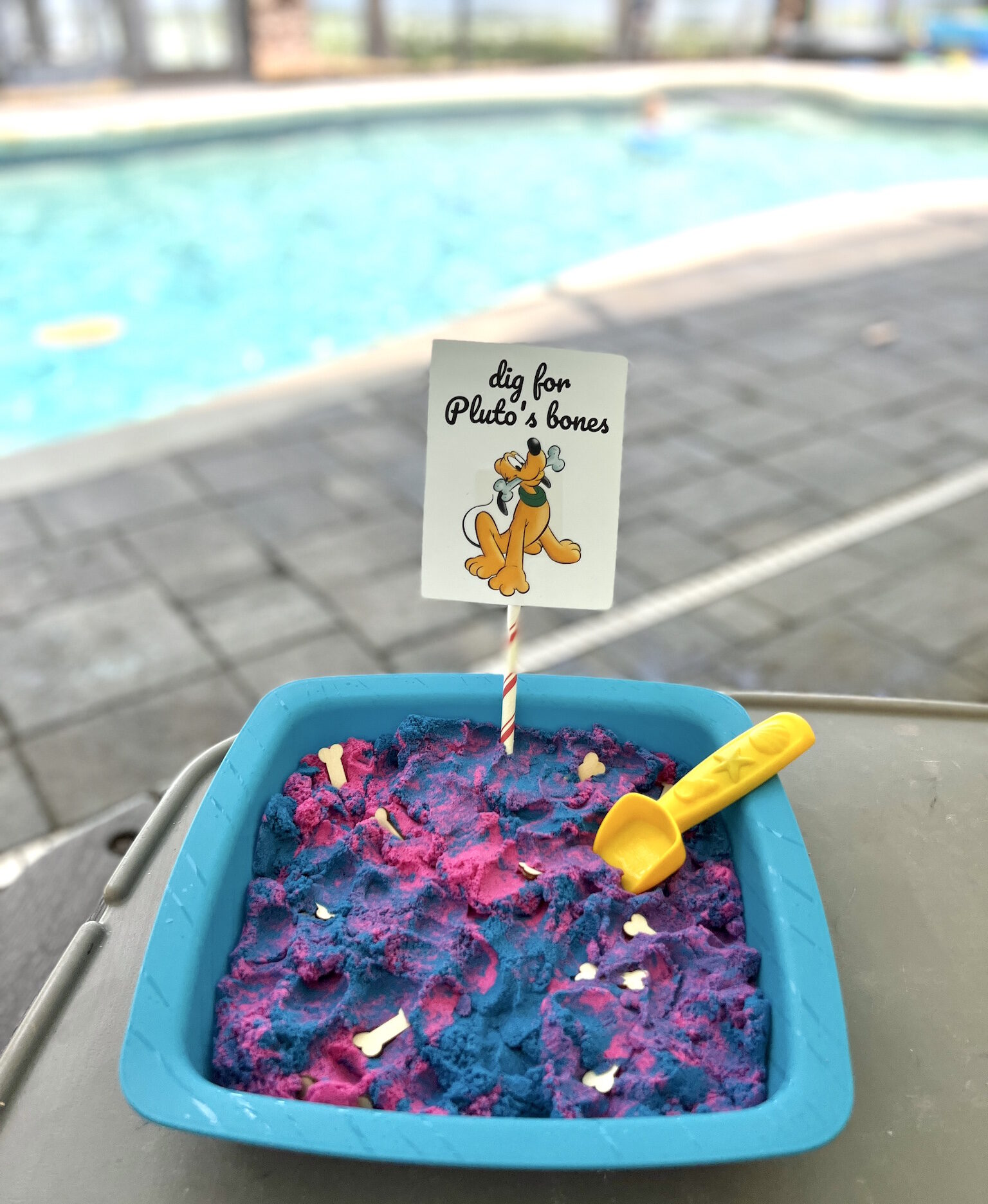 Dig for Pluto's Bones Sensory Bin Activity at Pepper's Magical Mickey & Minnie Mouse 3rd Birthday Party!