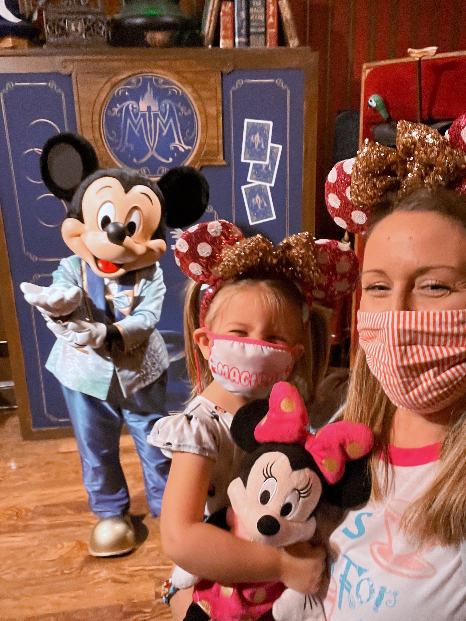 Pepper meets Mickey at Epcot! Part of why we chose the Mickey and Minnie Mouse theme for her 3rd birthday party!